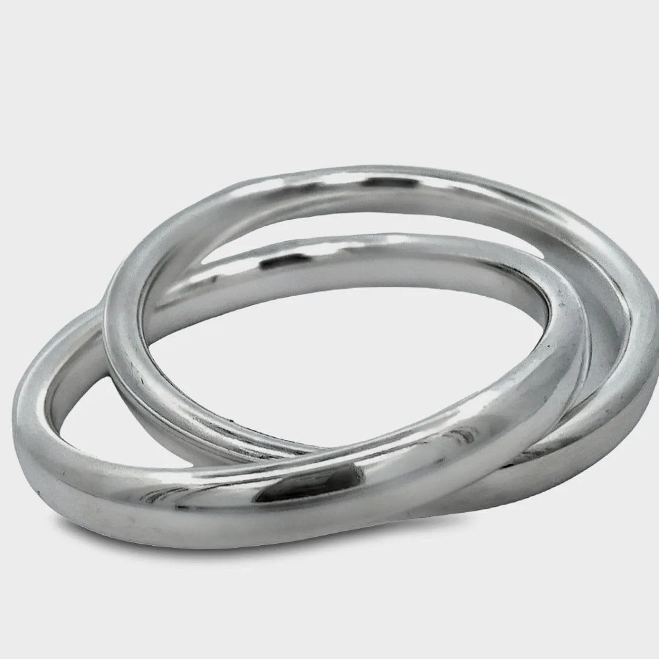 Double Linked Silver Bangle