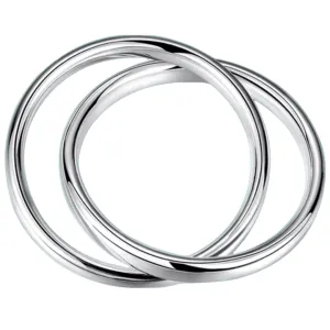 Double Linked Silver Bangle