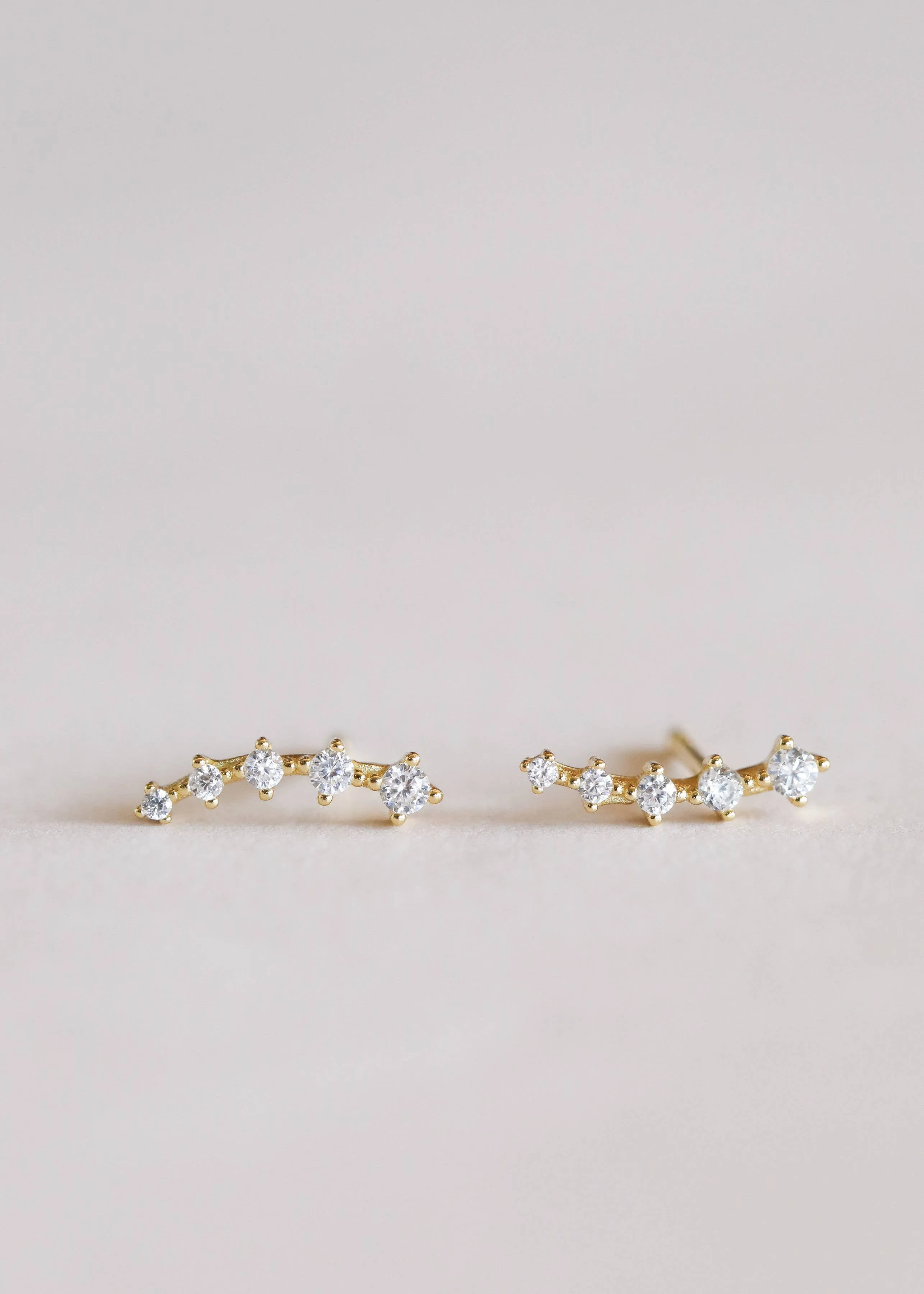 Earrings-White CZ Crawler