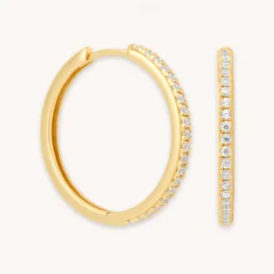 Essential Crystal Large Hoops in Gold