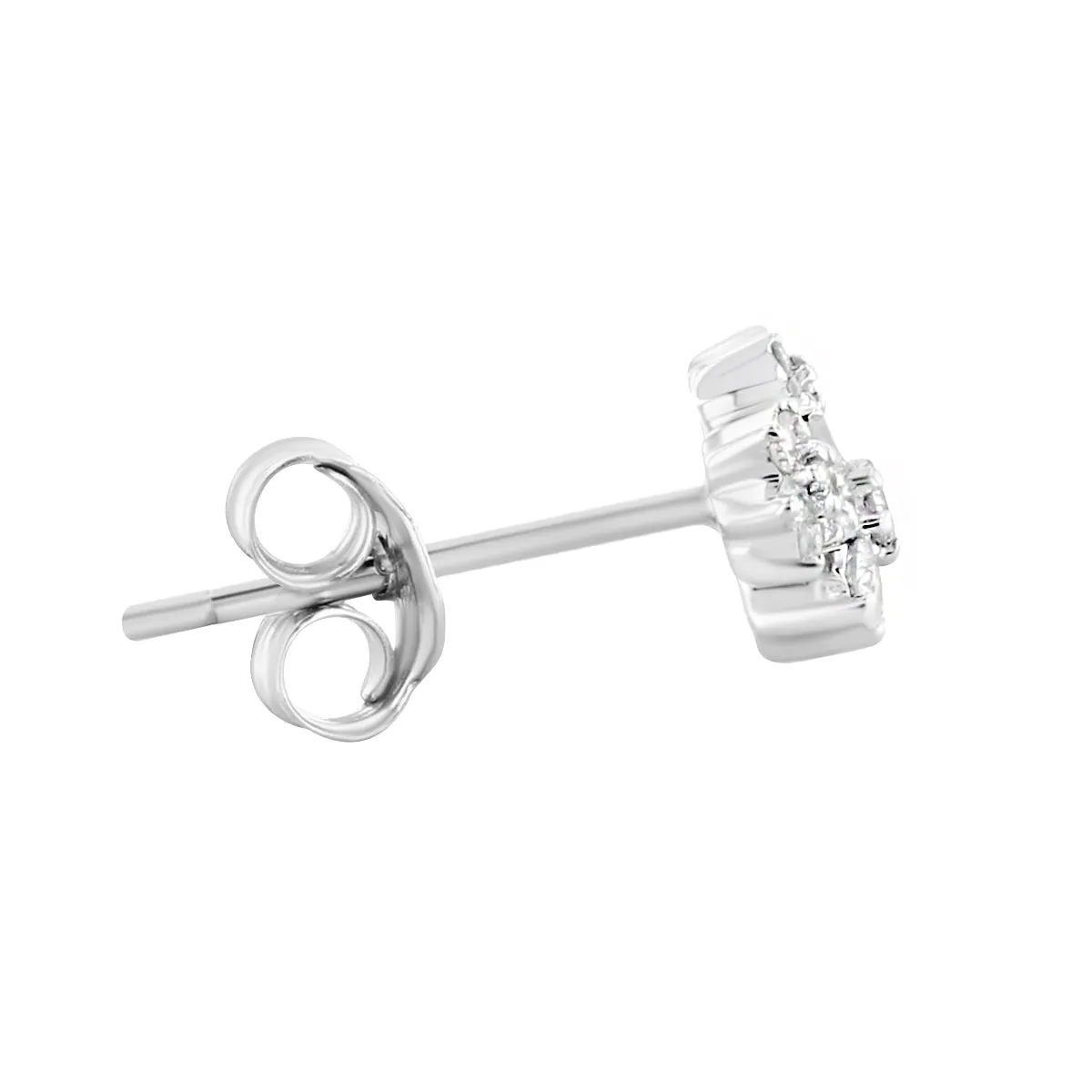 Everyday Diamonds Collection Triple Flower Cluster Diamond Climber Earrings | 9K White Gold