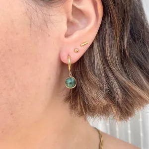 Everyday Green & Gold Hoops