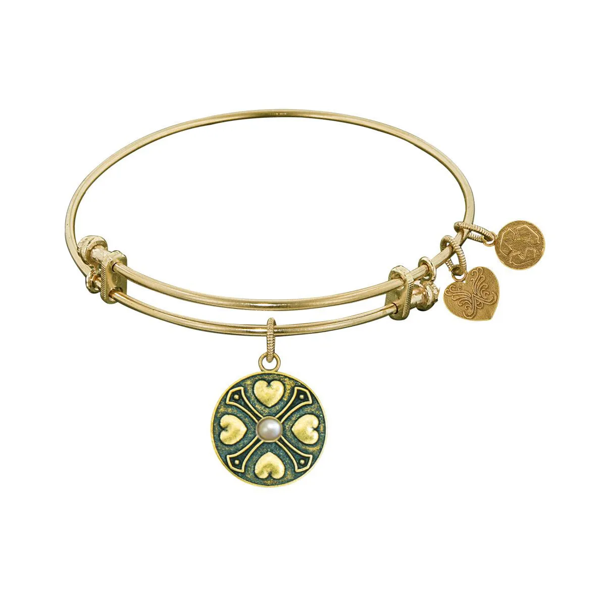 Finish Brass June Birthstone Angelica Bangle Bracelet, 7.25"