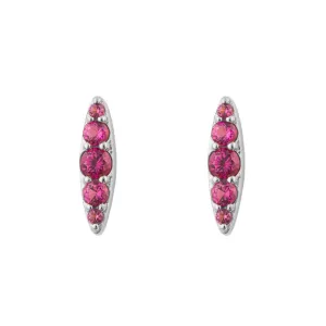 FIORELLI silverNavette Stud Earrings With Fuchsia Crystal 36777