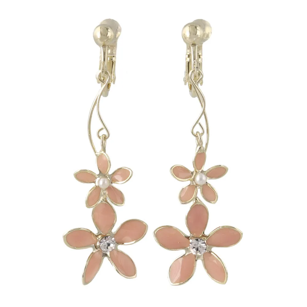 Flower Swing Clip On Earrings