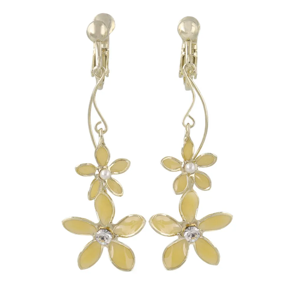 Flower Swing Clip On Earrings