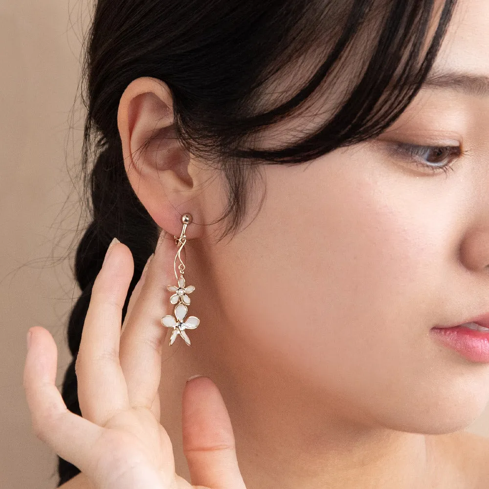Flower Swing Clip On Earrings