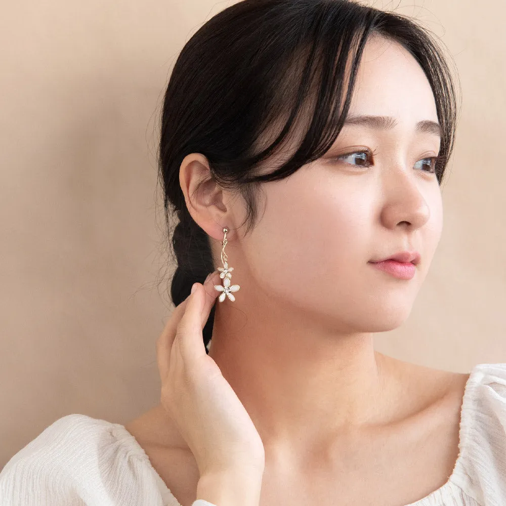 Flower Swing Clip On Earrings