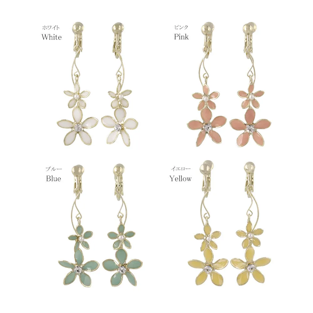 Flower Swing Clip On Earrings