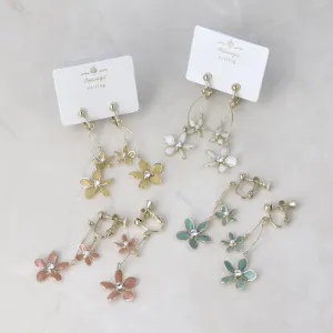 Flower Swing Clip On Earrings