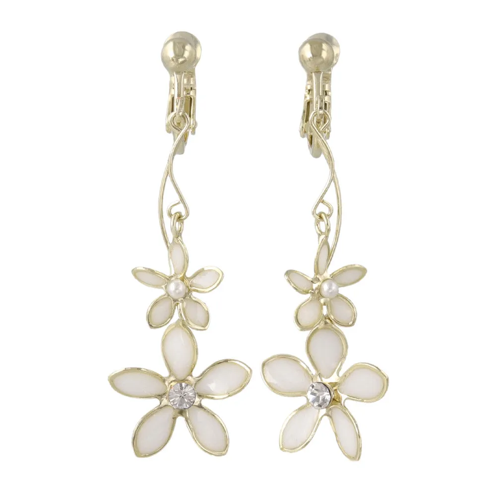 Flower Swing Clip On Earrings