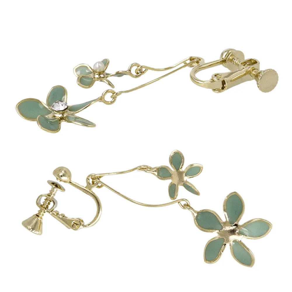 Flower Swing Clip On Earrings