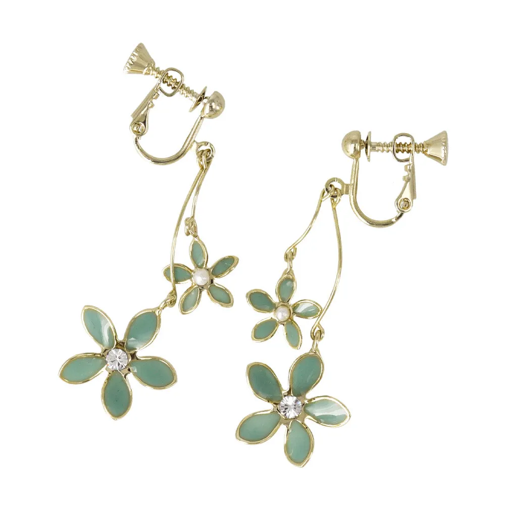 Flower Swing Clip On Earrings