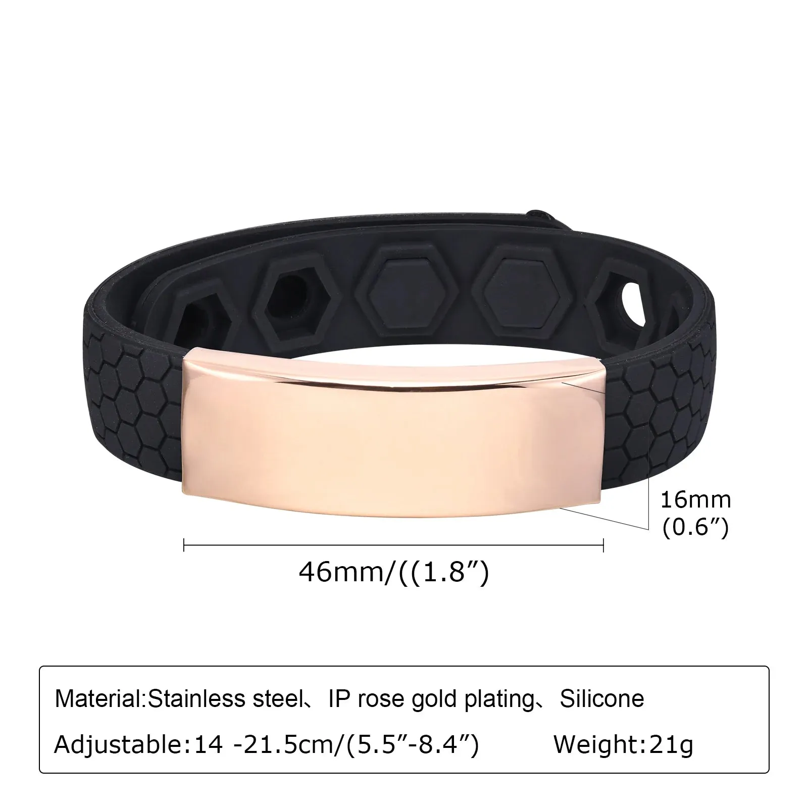 Free Engrave Silicone Bracelets for Men Boys