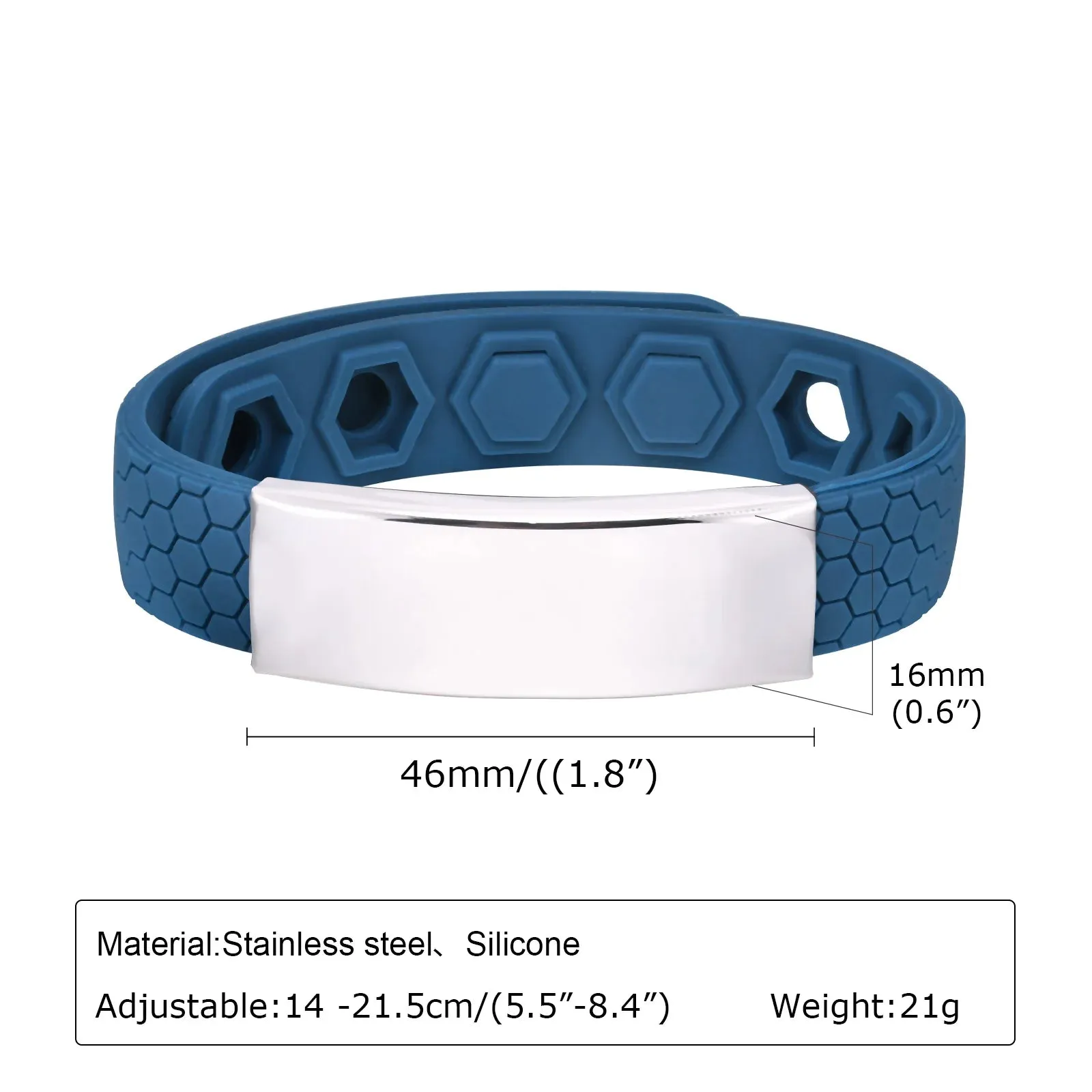 Free Engrave Silicone Bracelets for Men Boys