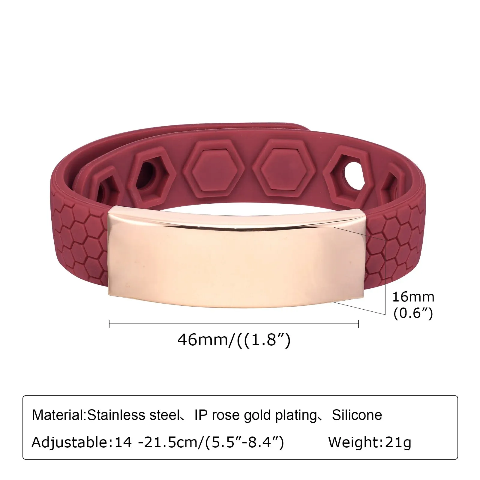 Free Engrave Silicone Bracelets for Men Boys
