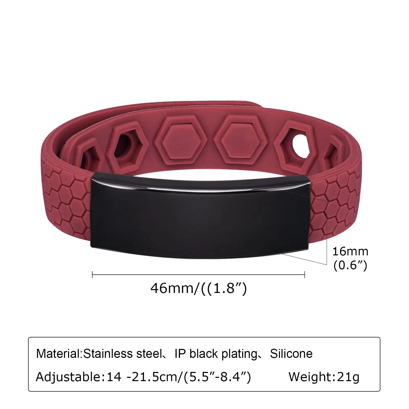Free Engrave Silicone Bracelets for Men Boys