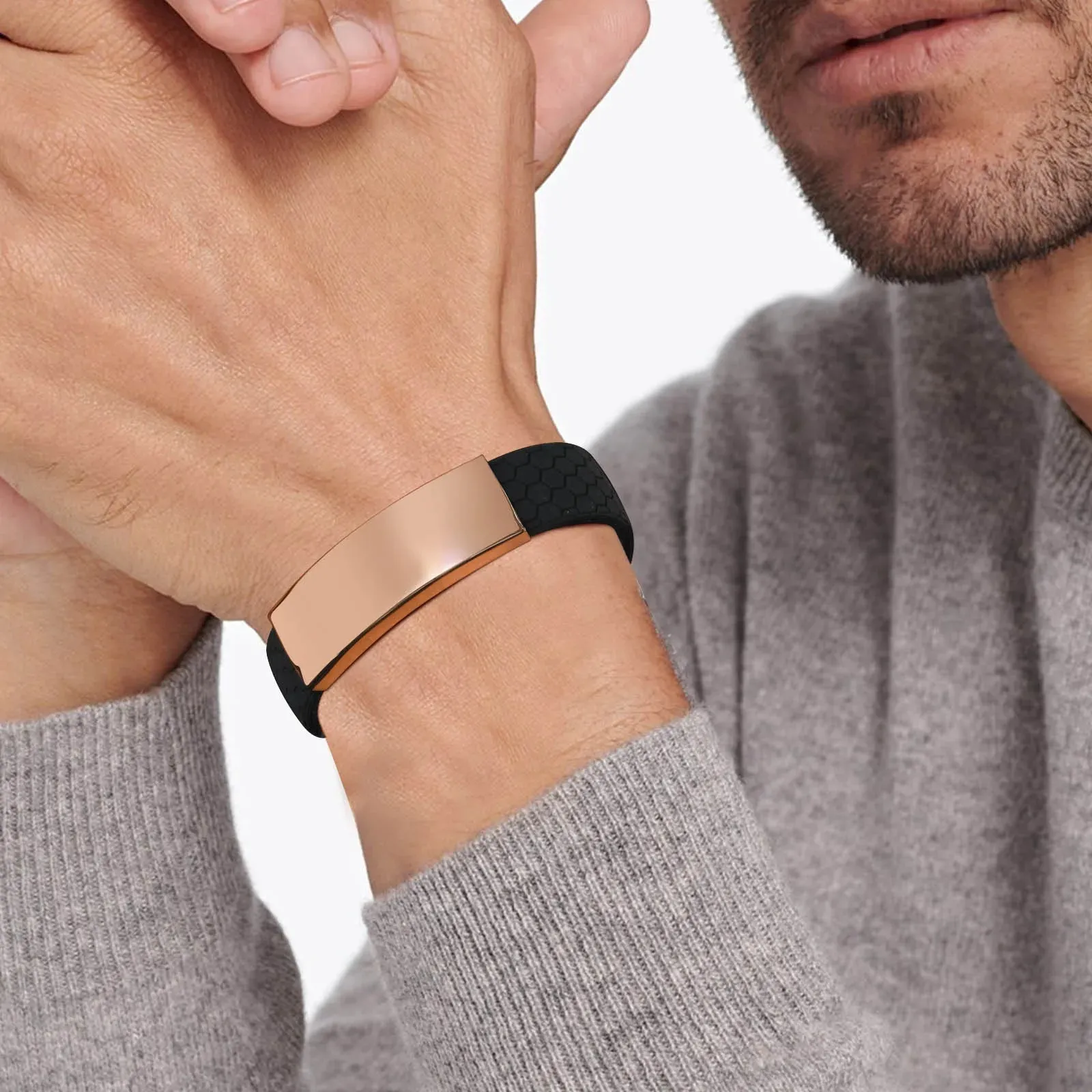 Free Engrave Silicone Bracelets for Men Boys