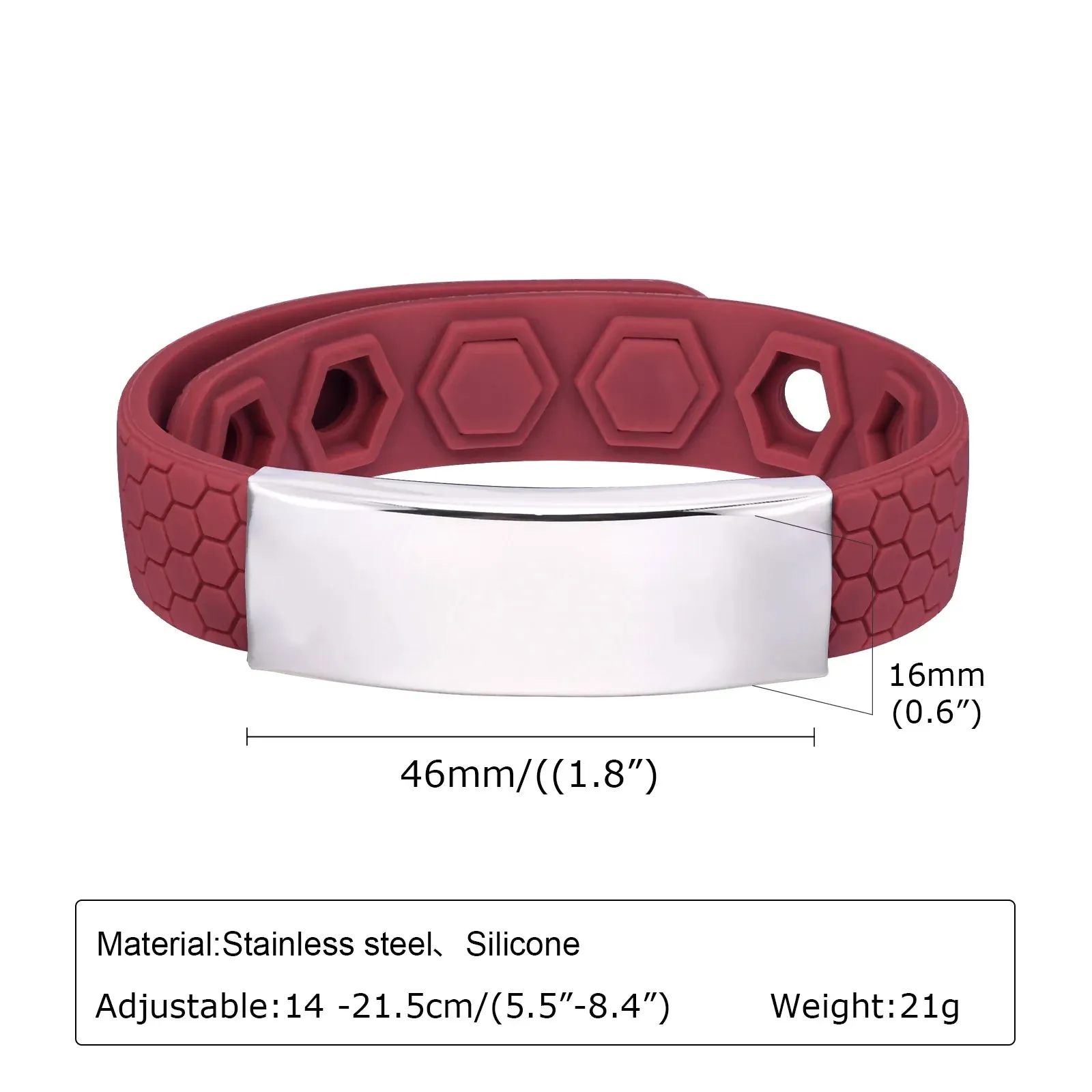 Free Engrave Silicone Bracelets for Men Boys