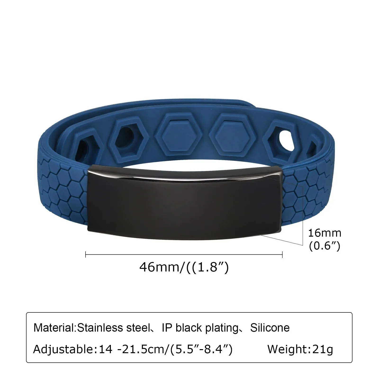 Free Engrave Silicone Bracelets for Men Boys