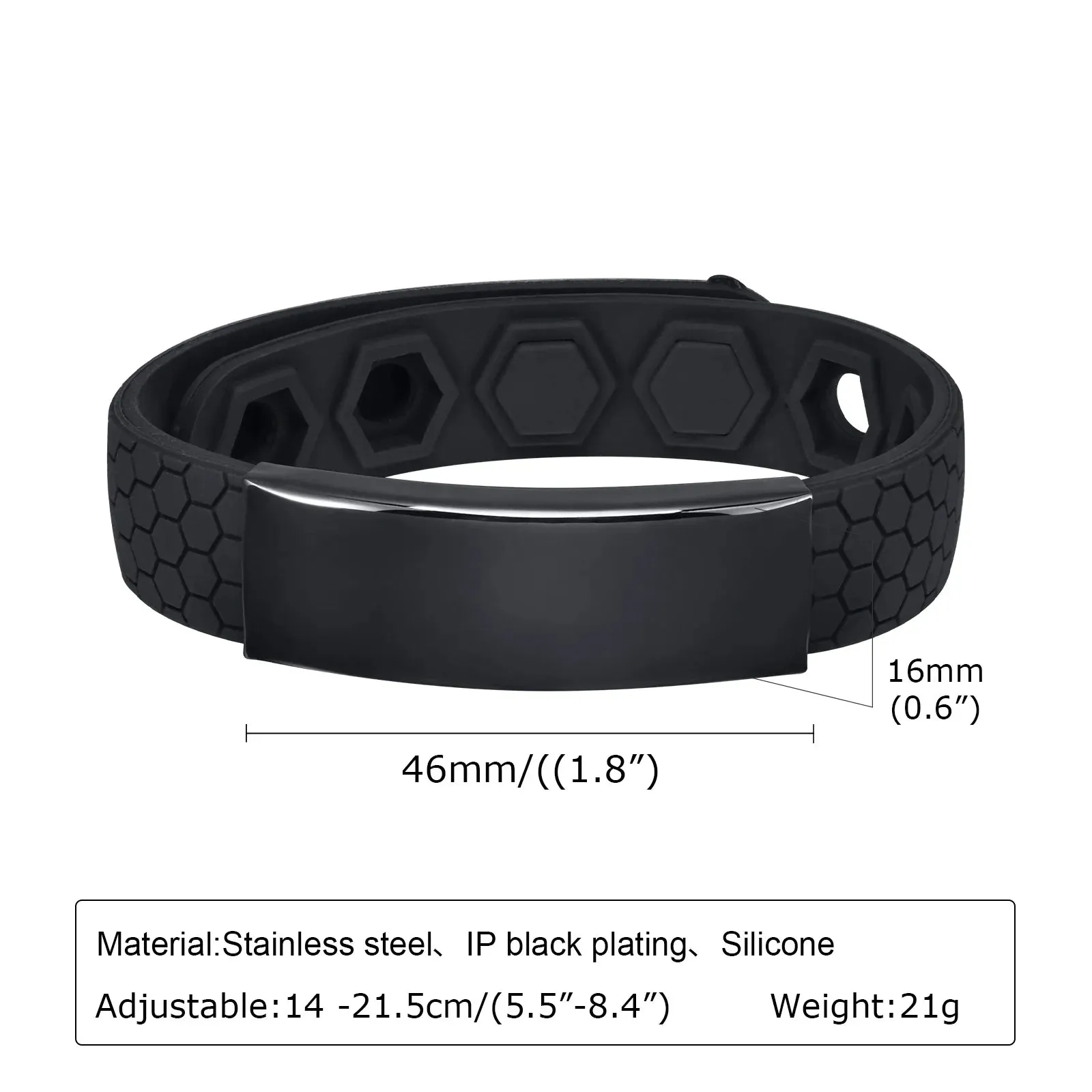 Free Engrave Silicone Bracelets for Men Boys