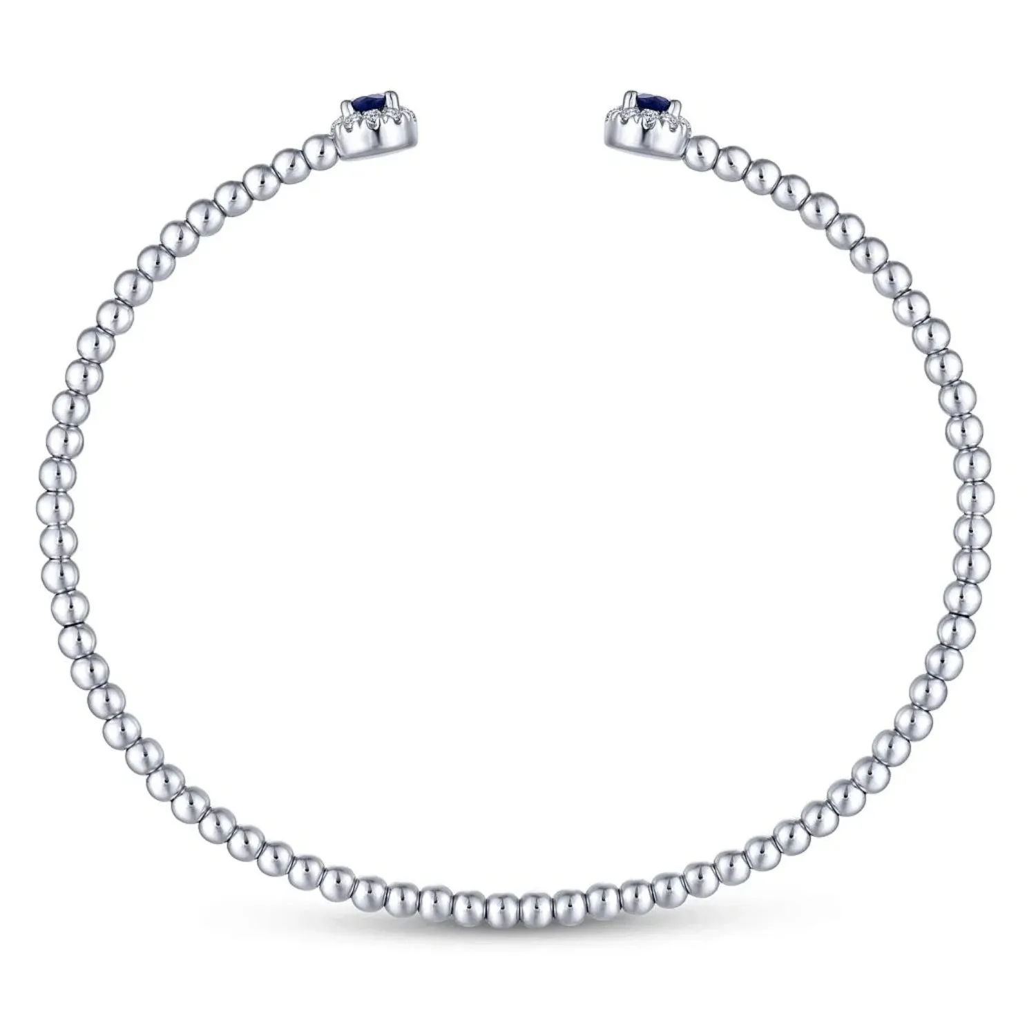 Gabriel & Co. Bujukan Open Bangle Sapphire & Diamond Halo Bracelet