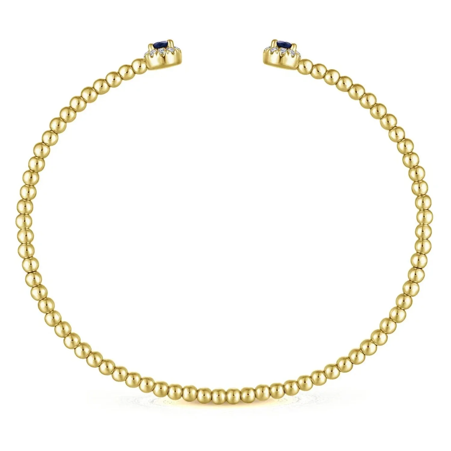 Gabriel & Co. Bujukan Open Bangle Sapphire & Diamond Halo Bracelet
