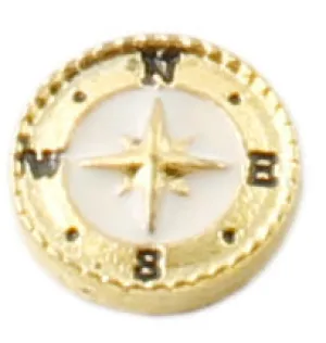 Gold Compass Floating Charm