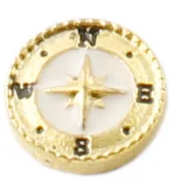 Gold Compass Floating Charm