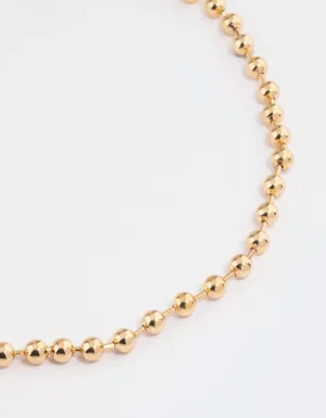 Gold Plated Brass Ball Chain Necklace