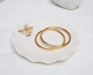 Gold Shiny Thick Round Bangle Bracelet