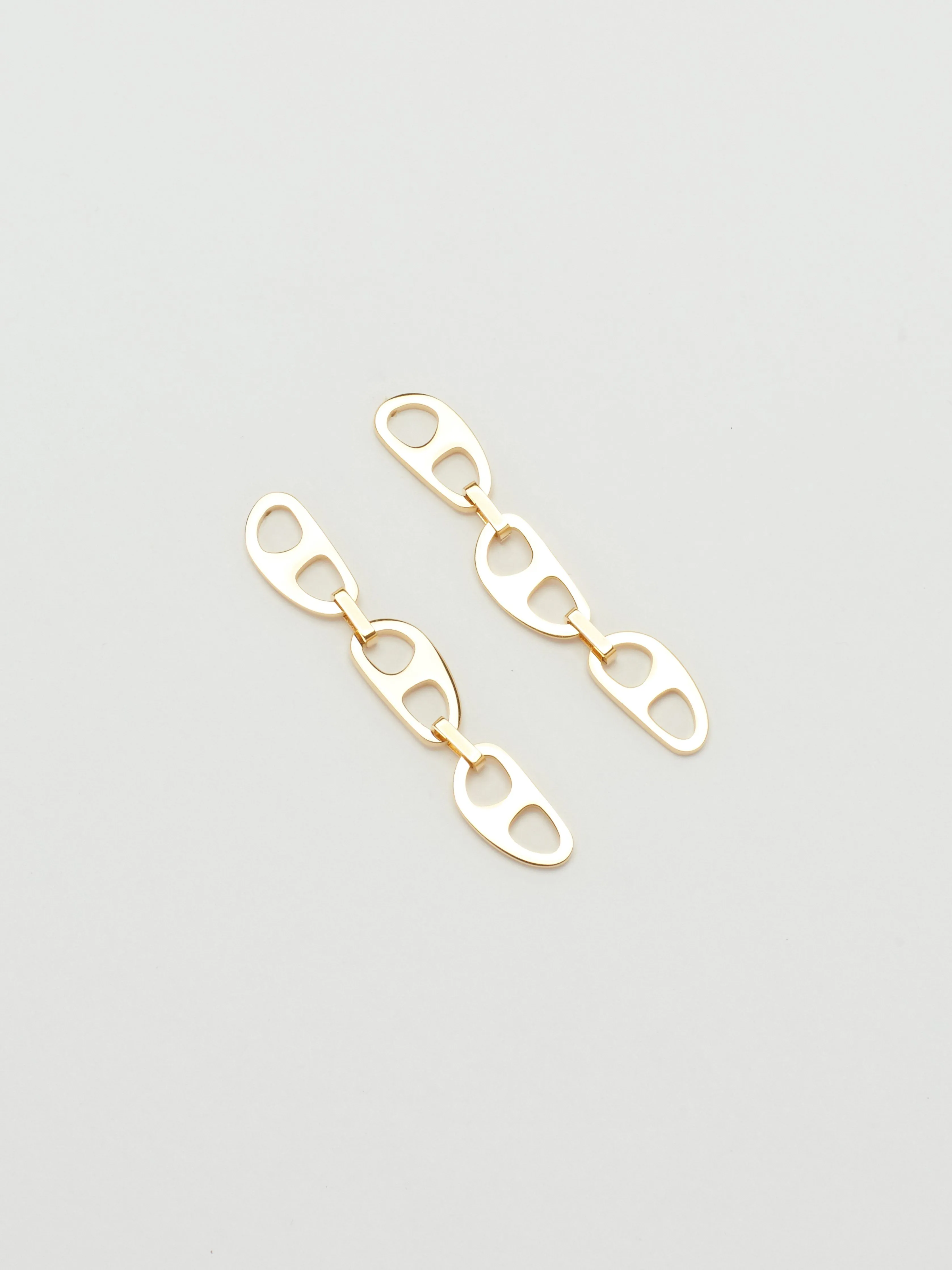 Gold Tab Drop Earrings