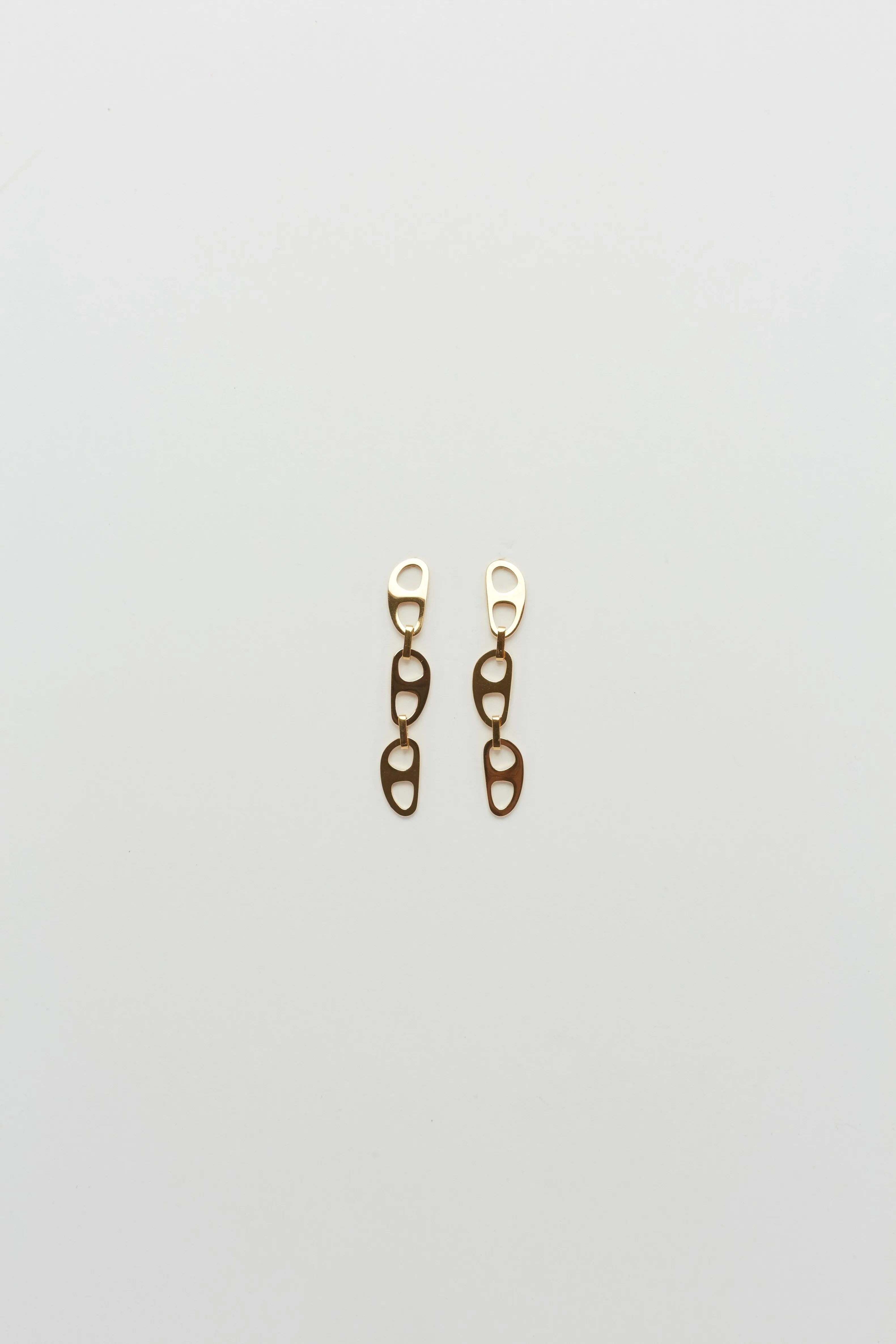 Gold Tab Drop Earrings