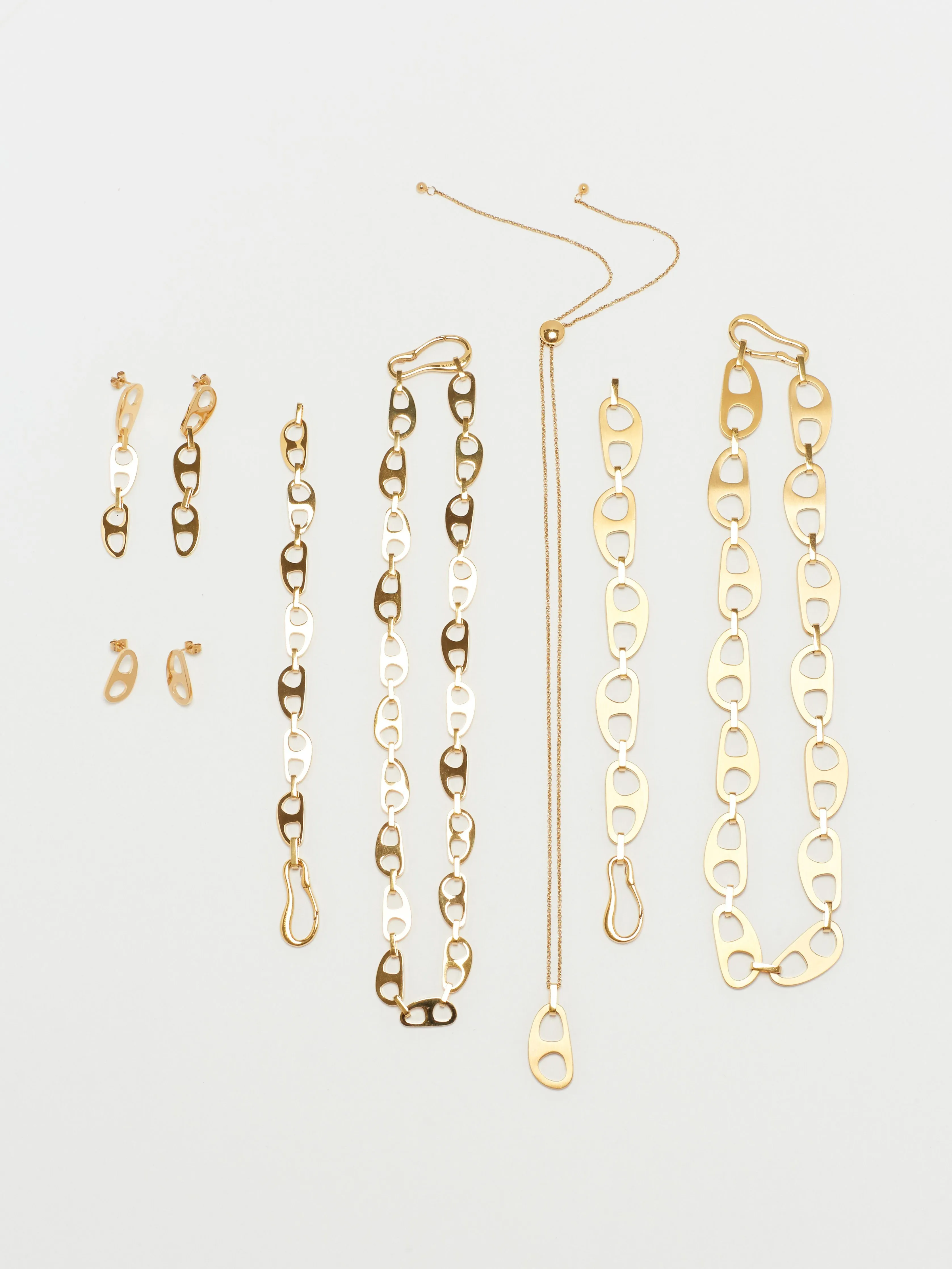 Gold Tab Drop Earrings