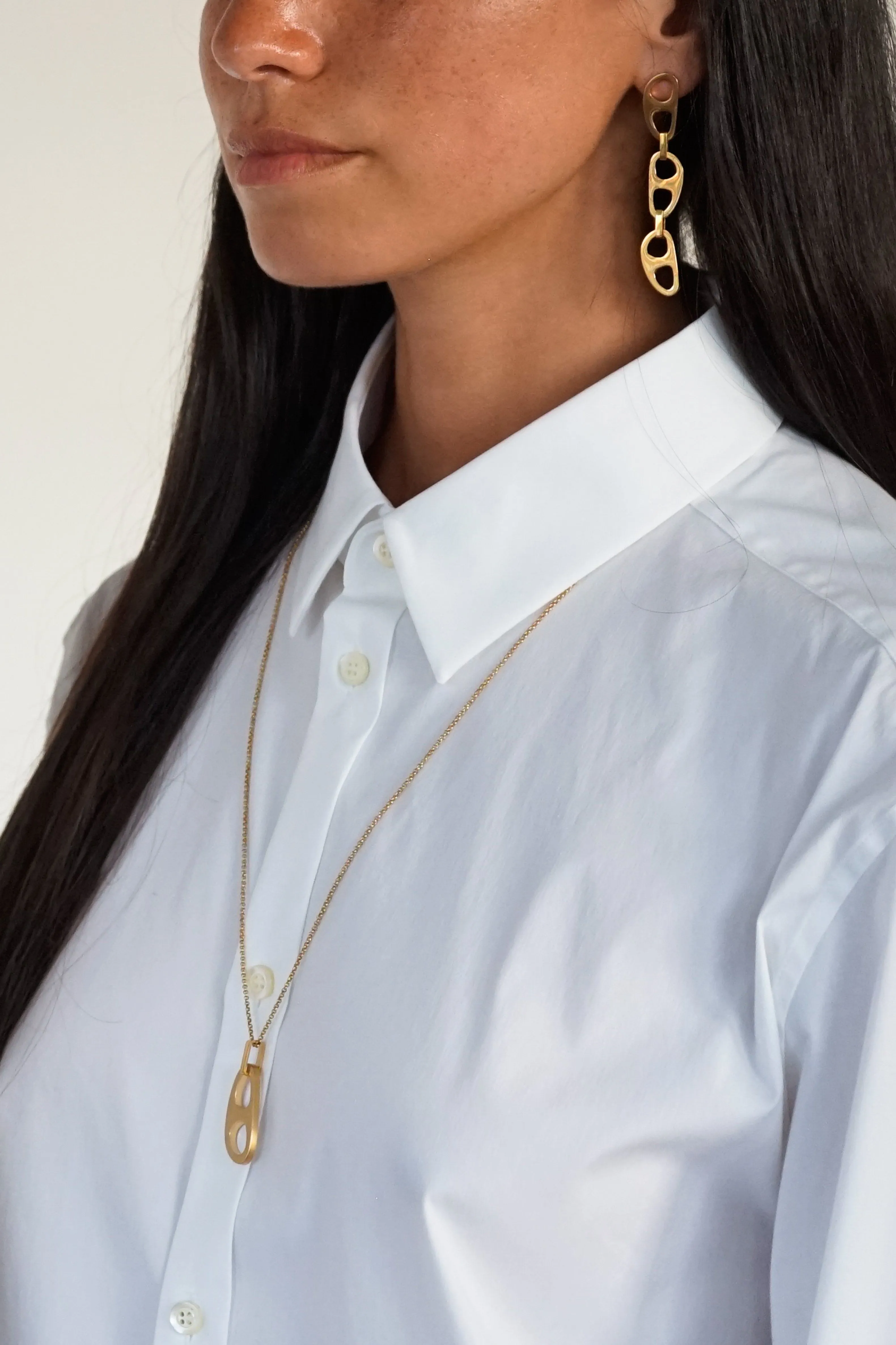 Gold Tab Drop Earrings