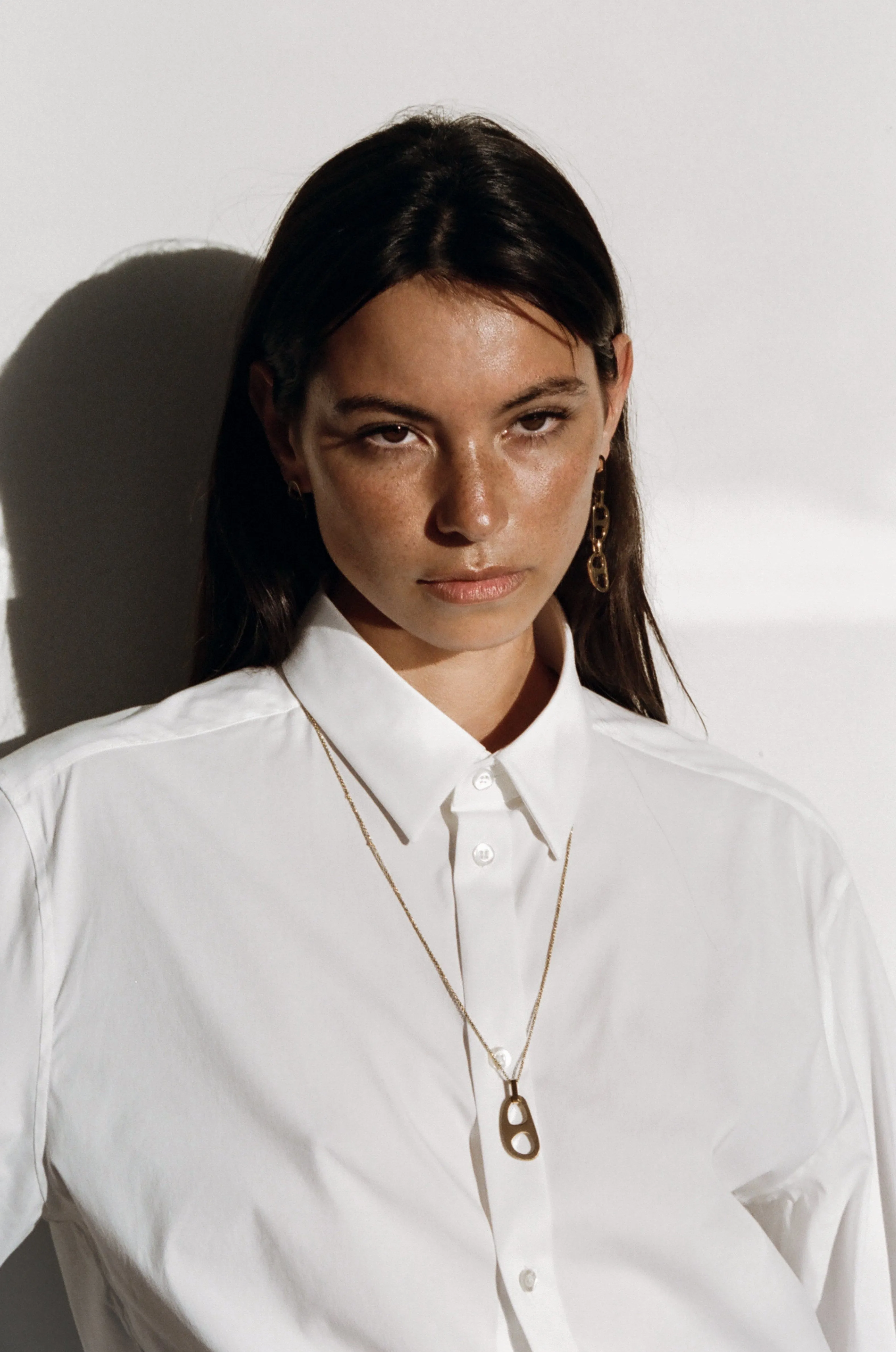 Gold Tab Drop Earrings