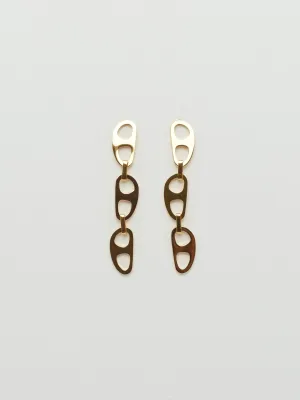Gold Tab Drop Earrings