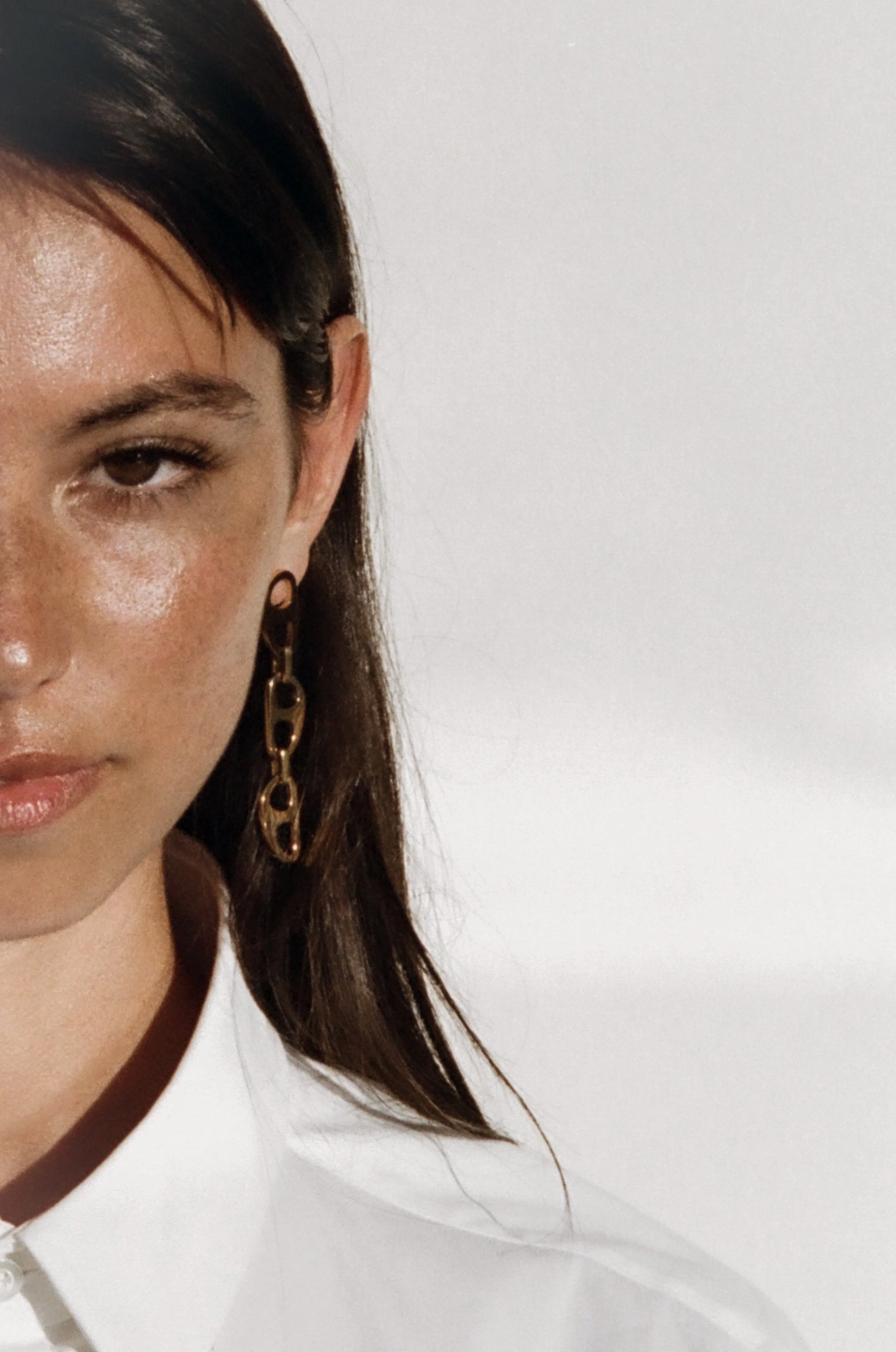 Gold Tab Drop Earrings