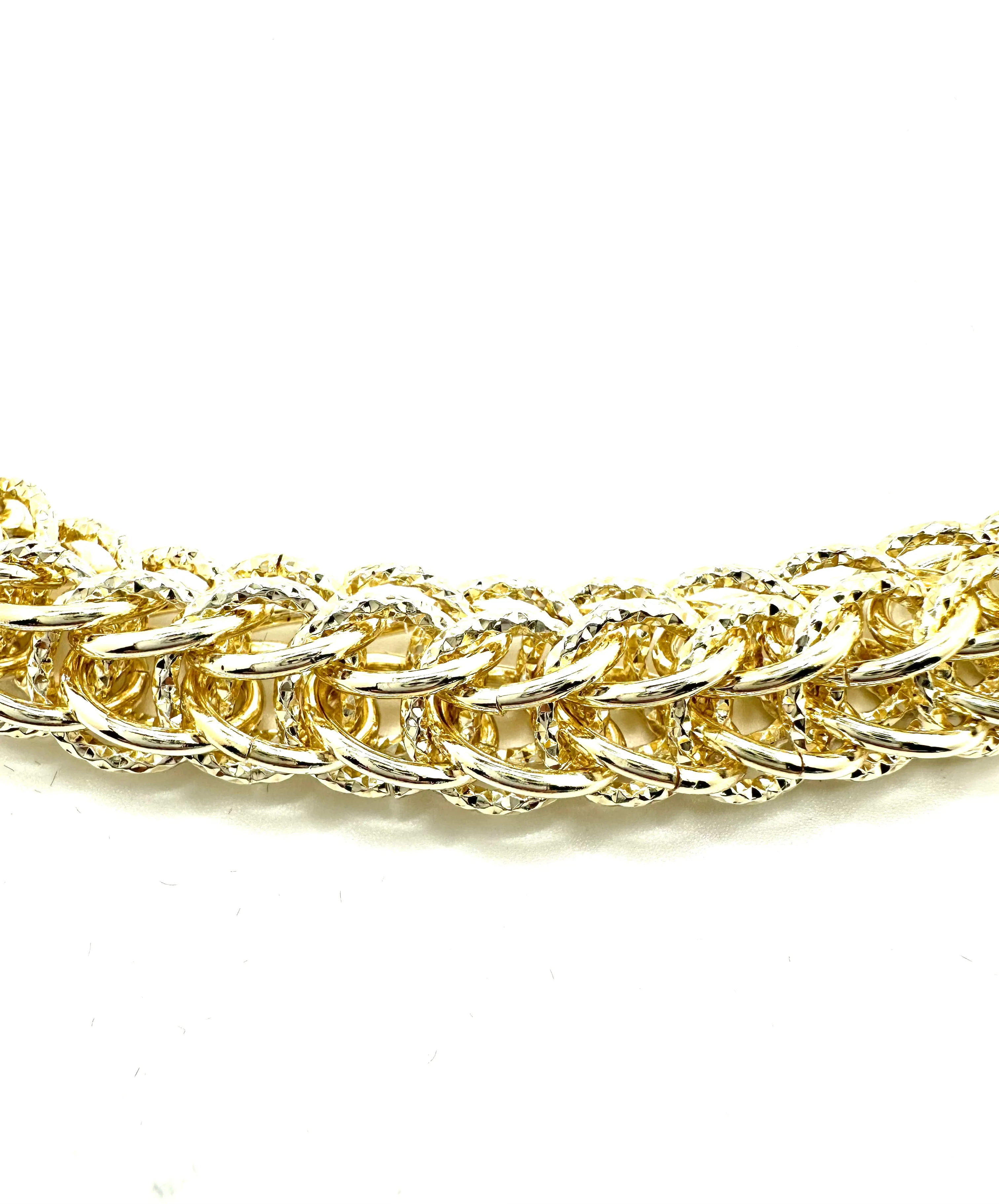 Golden Textured Links Necklace