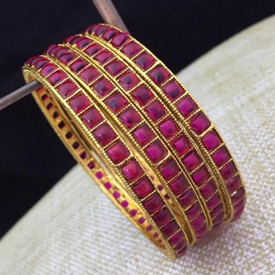 Gorgeous Ruby Kemp Style Antique Bangles
