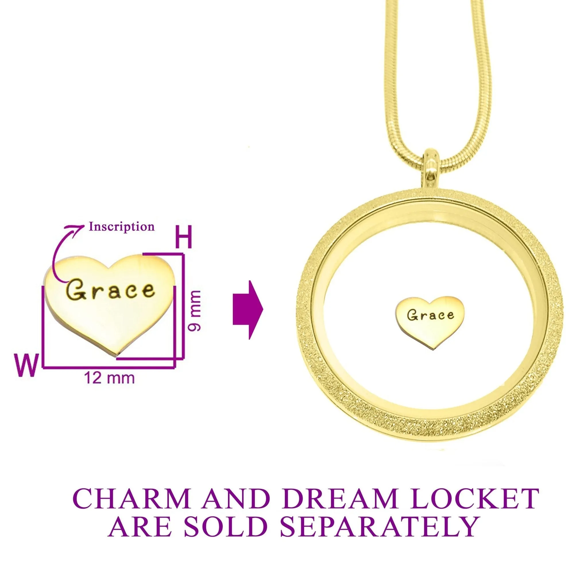 Heart Charm Personalised for Dream Locket
