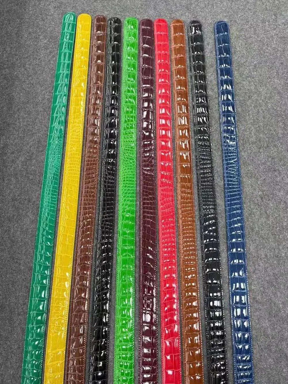 High Shiny Beaded Nile Crocodile Skin Leather Belt