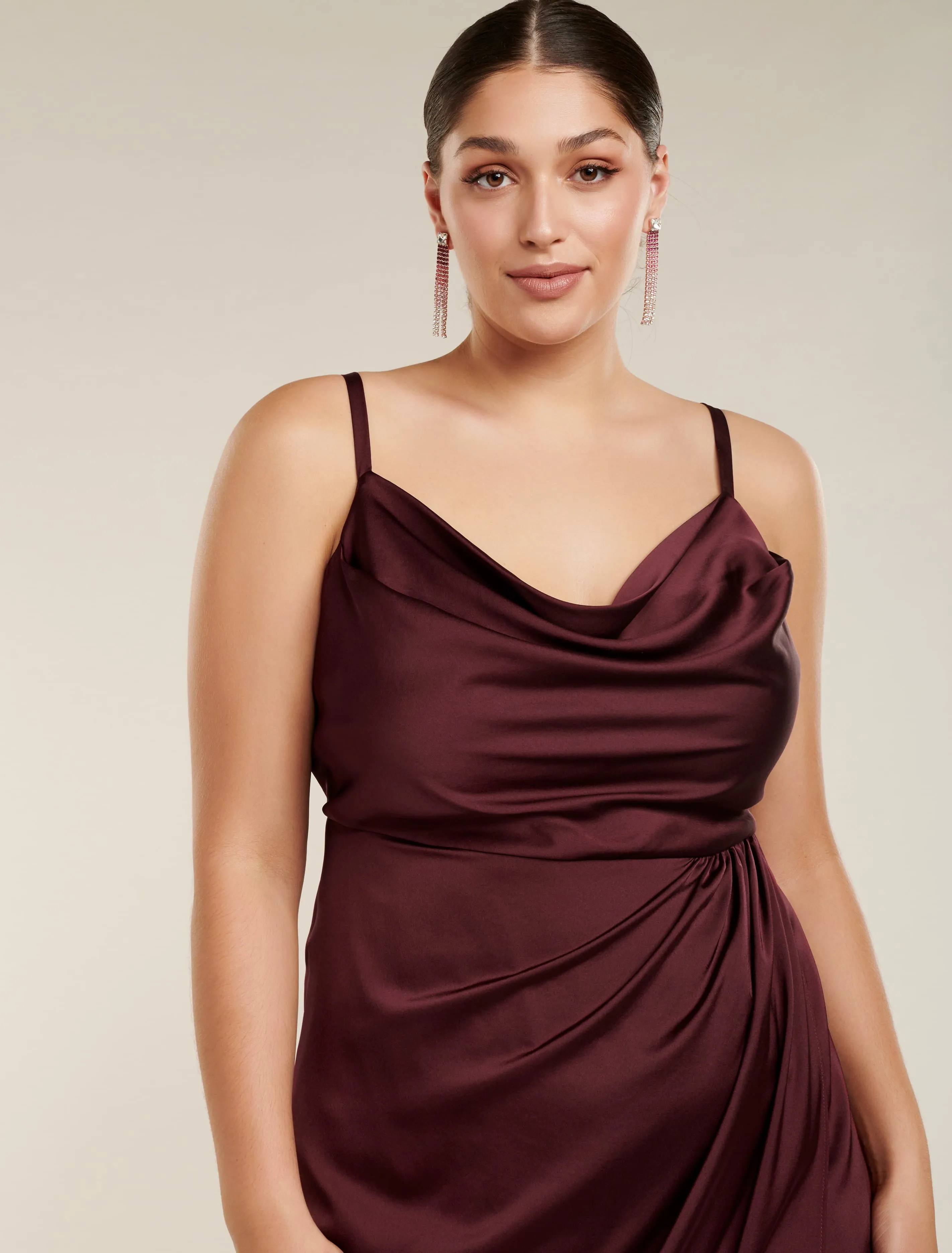 Holly Cowl Neck Midi Curve Dress