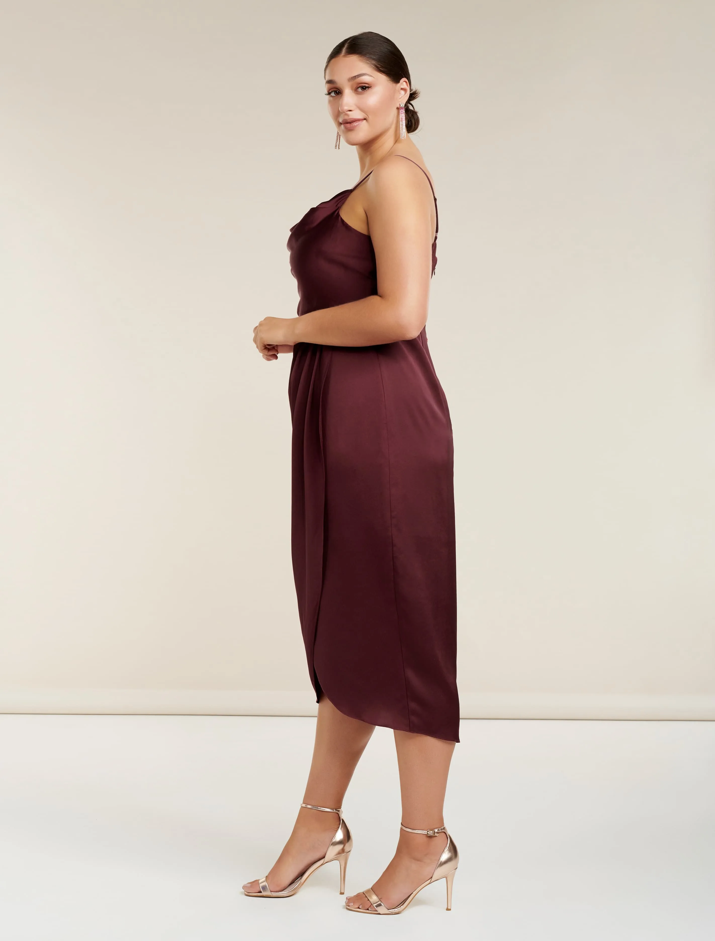 Holly Cowl Neck Midi Curve Dress