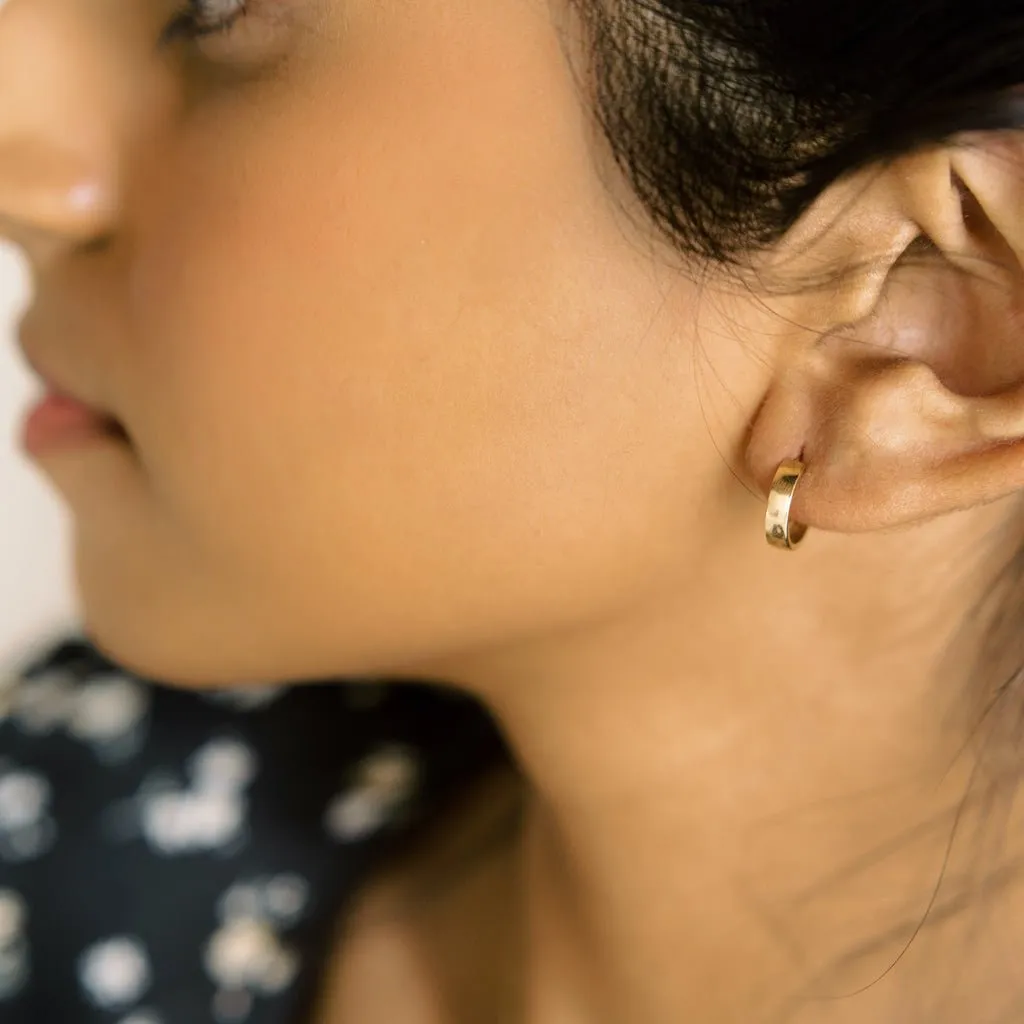 Huggie Hoops, 14k Gold