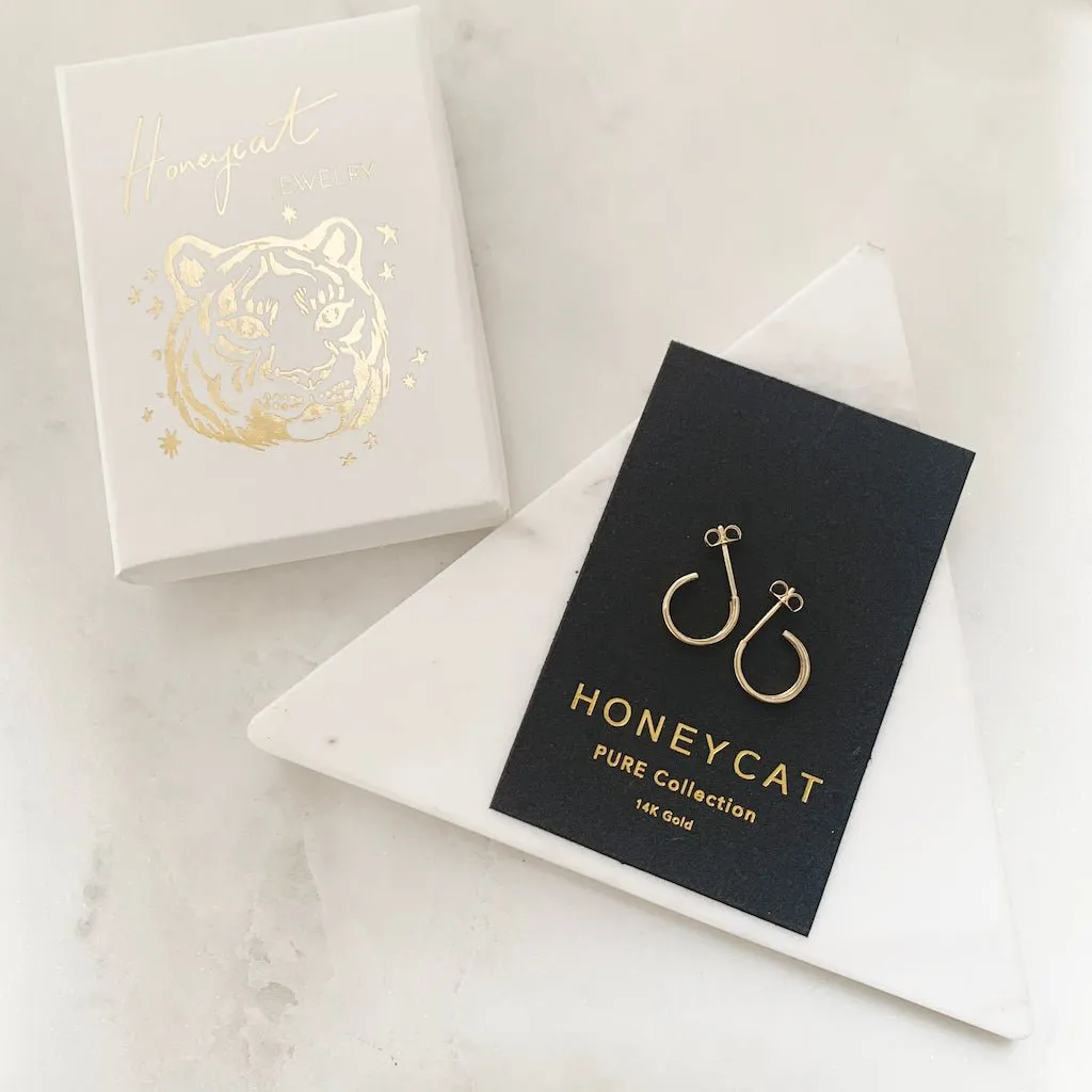 Huggie Hoops, 14k Gold