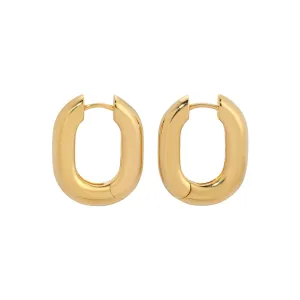 Icon Oval Hoops - Gold Medium
