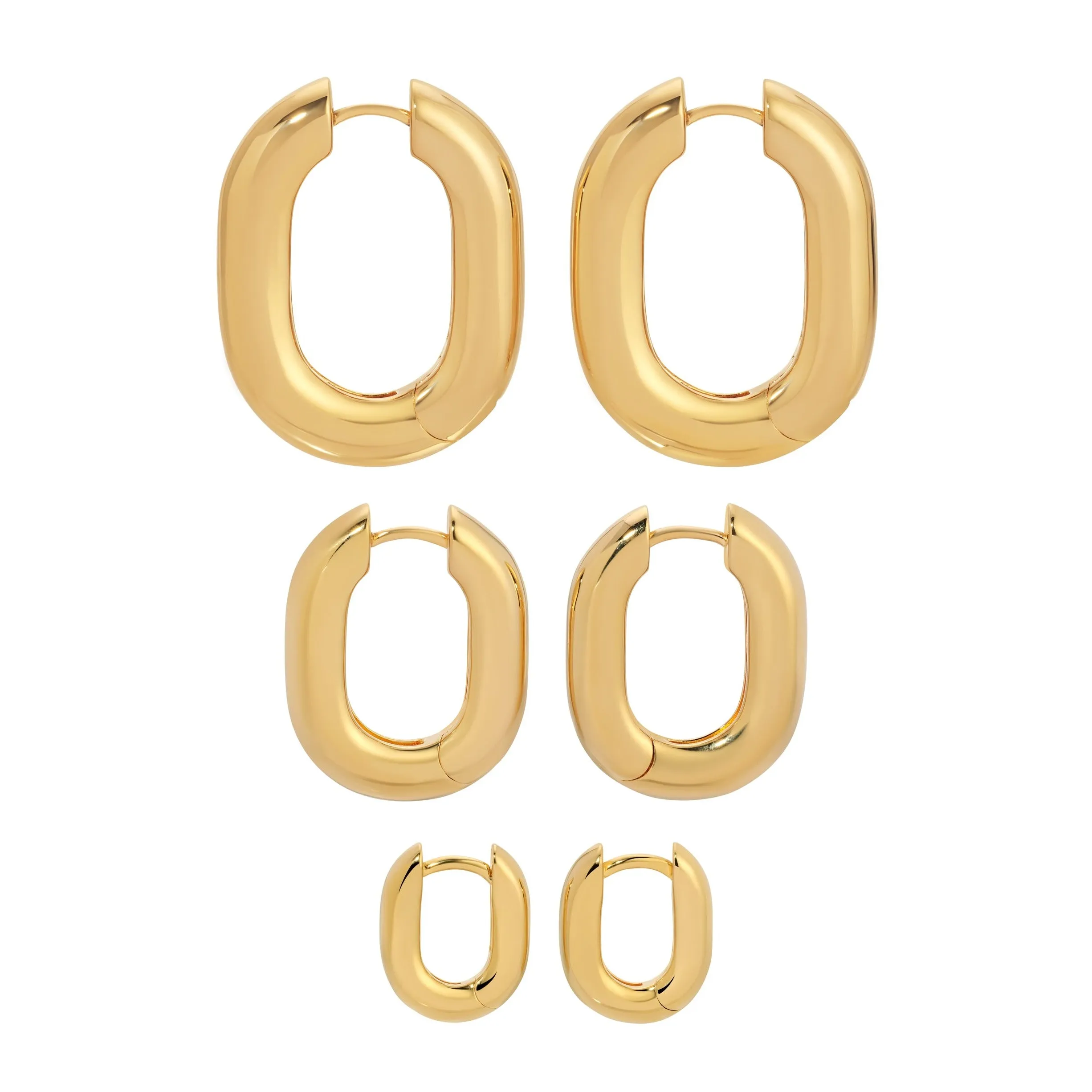 Icon Oval Hoops - Gold Medium
