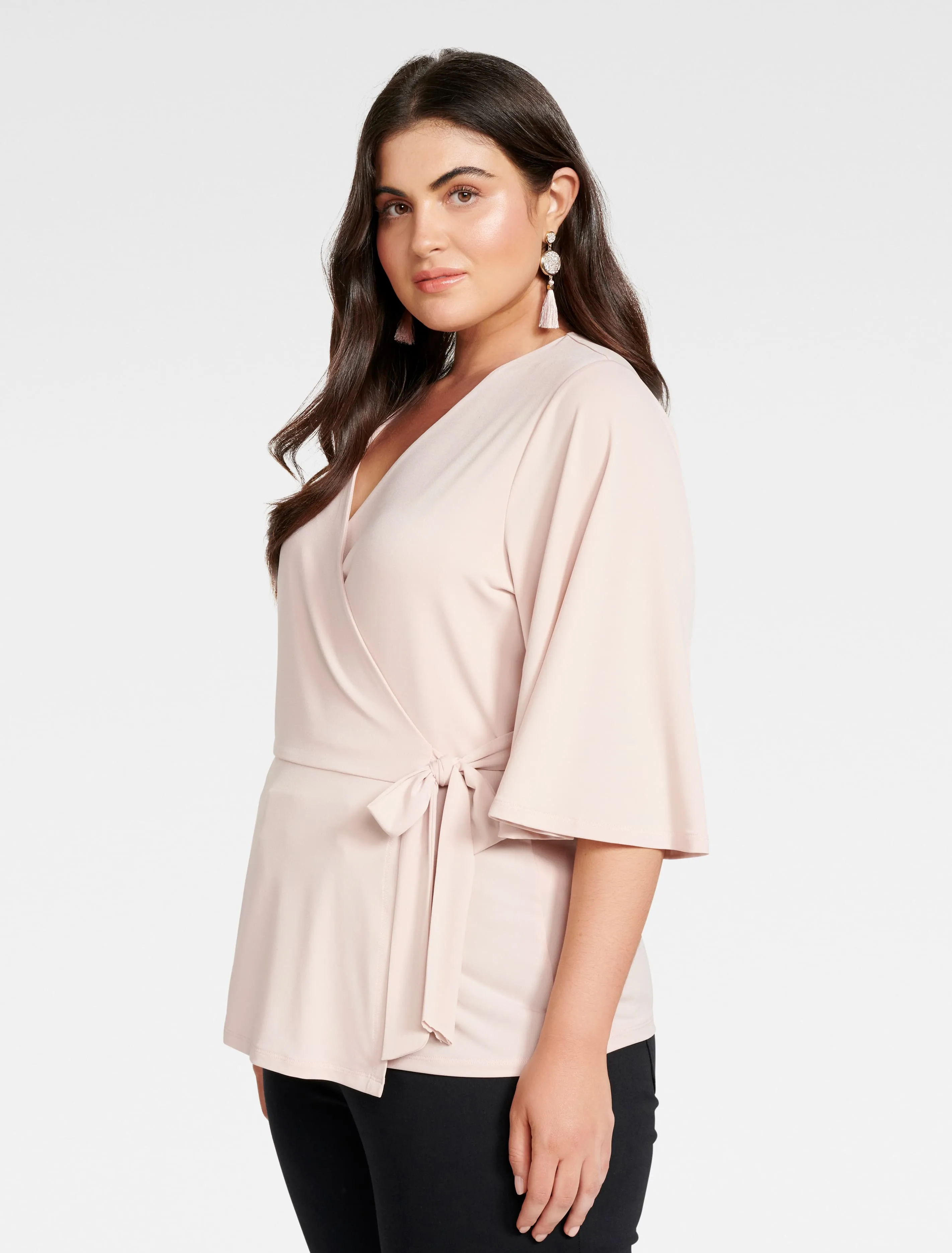 Iris Jersey Curve Wrap Top