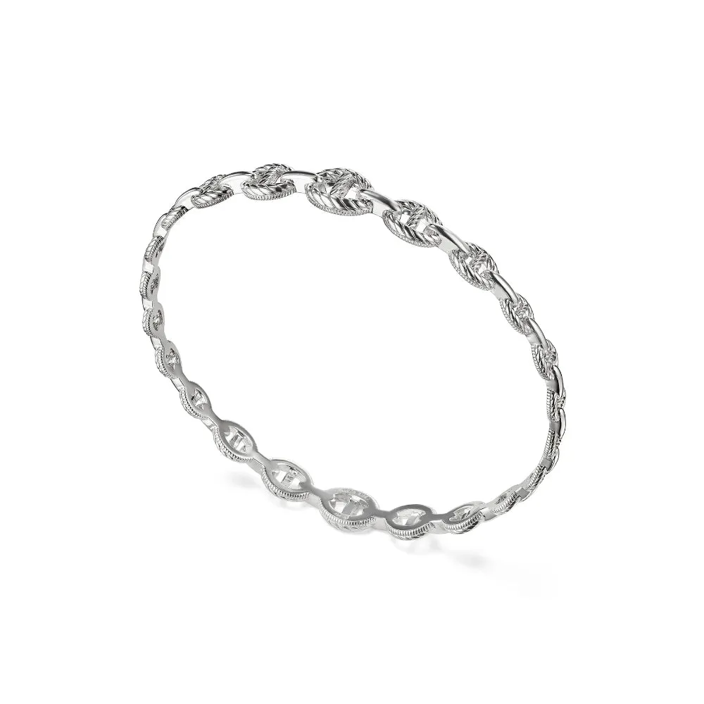 Judith Ripka Vienna Graduated Link Stack Bangle Bracelet